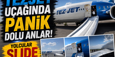 TezJet Uçağında Panik Dolu Anlar! Yolcular Slide ile Tahliye Edildi
