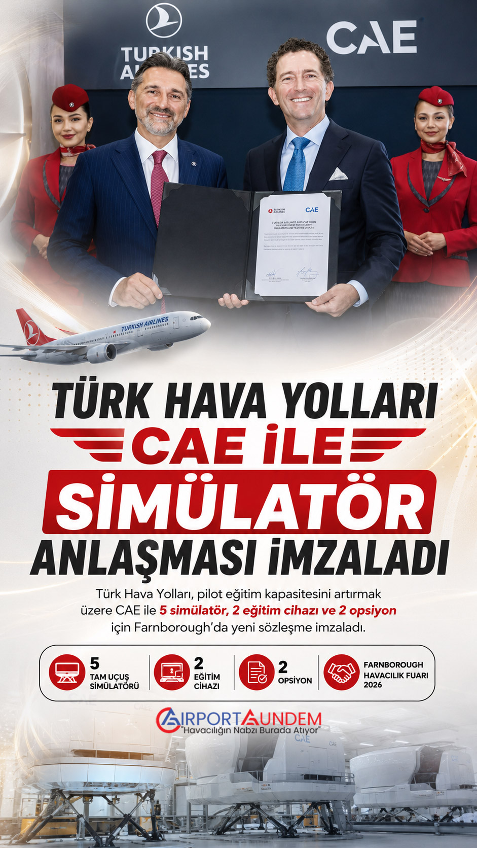 Türk Hava Yolları ve CAE arasında imzalanan uçuş simülatörü anlaşması