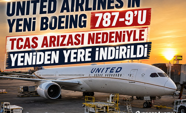 United Airlines’ın Yeni Boeing 787-9’u TCAS Arızası Nedeniyle Yeniden Yere İndirildi