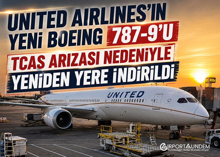 United Airlines'ın Yeni Boeing 787-9'u TCAS Arızası Nedeniyle Yeniden Yere İndirildi