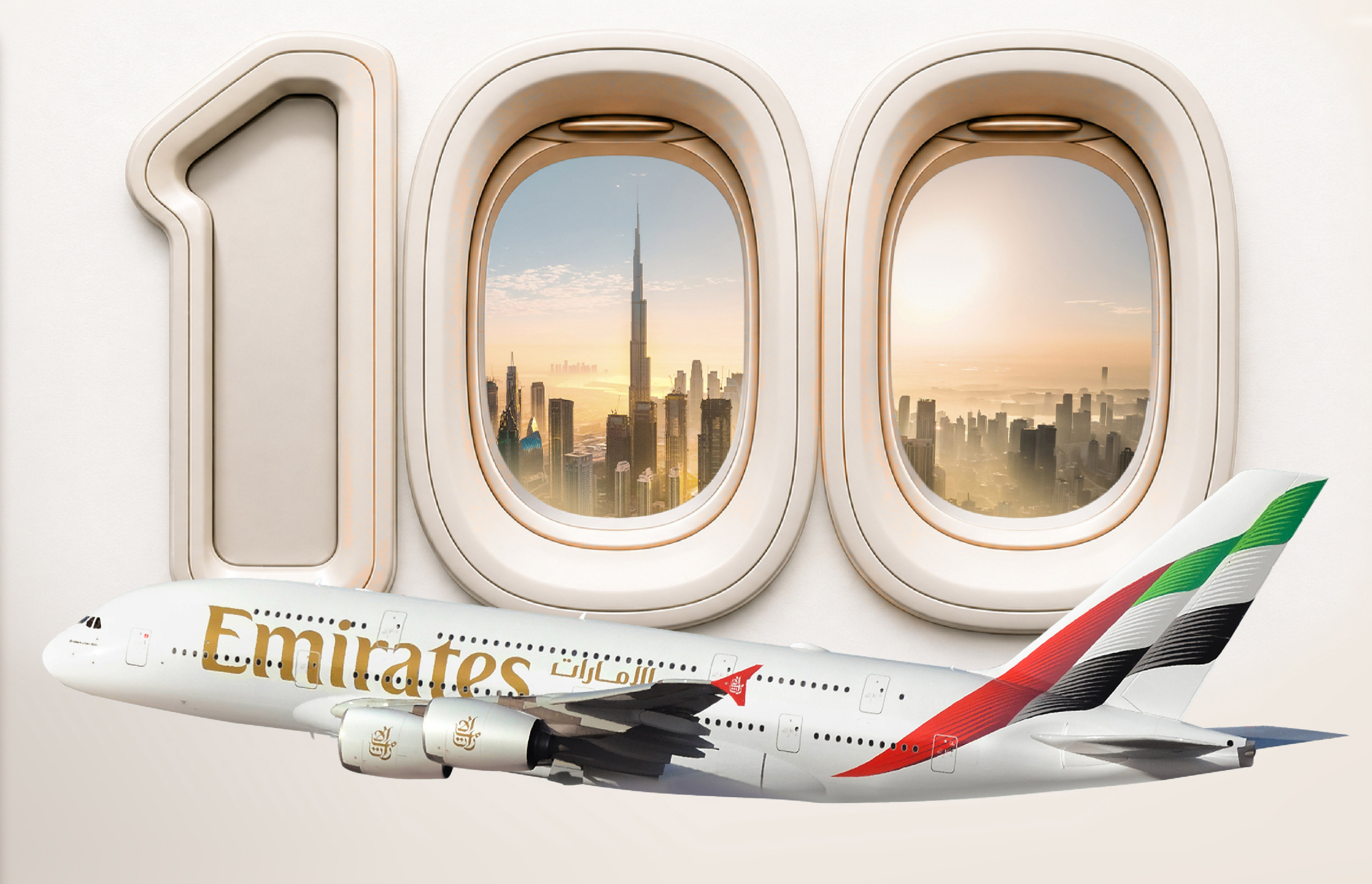 Emirates’in Dubai’de kabin yenilemesi tamamlanan 100’üncü geniş gövdeli uçağı