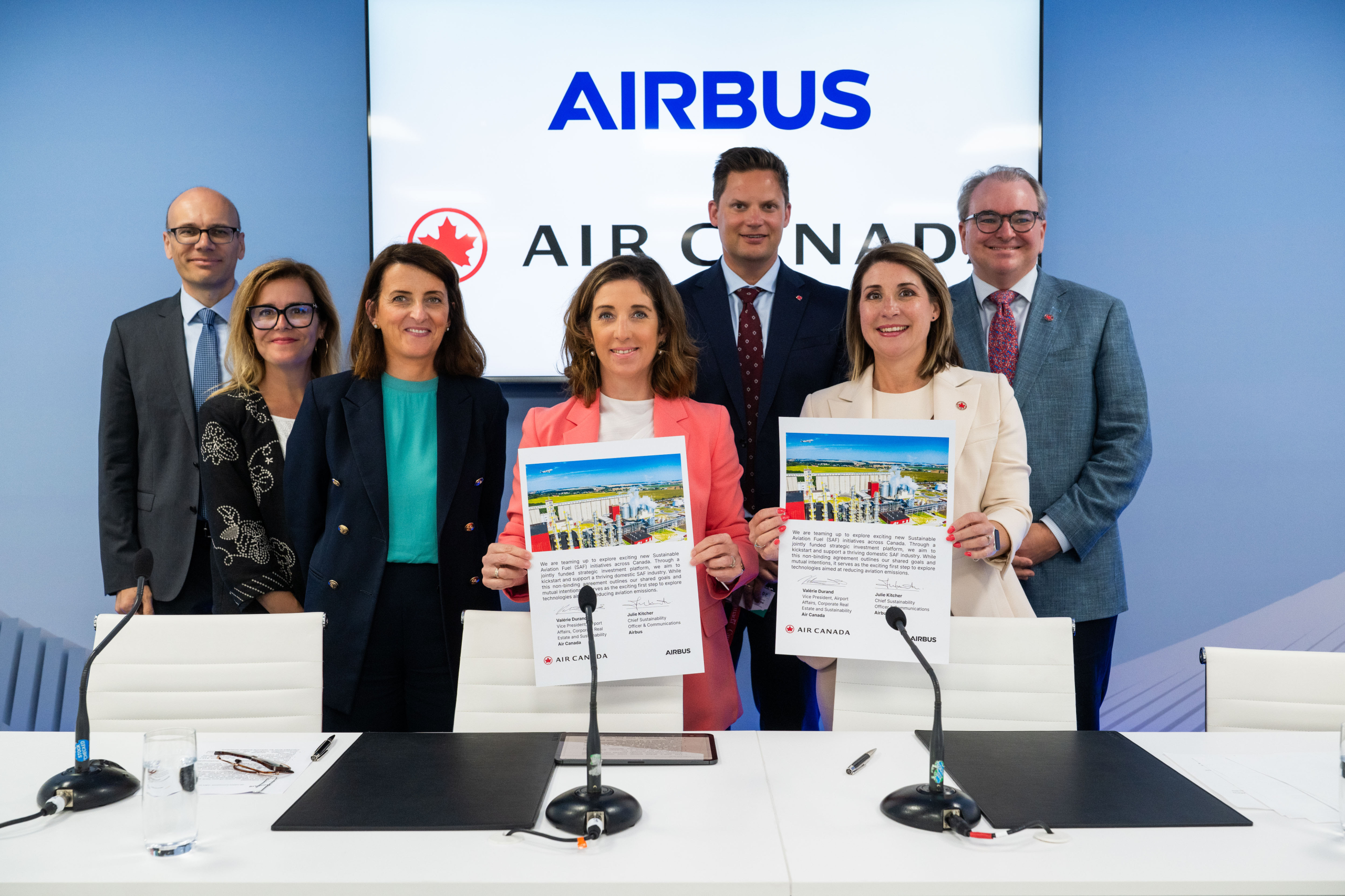 Kanada’da SAF üretimi için ortaklık kuran Air Canada ve Airbus yöneticileri