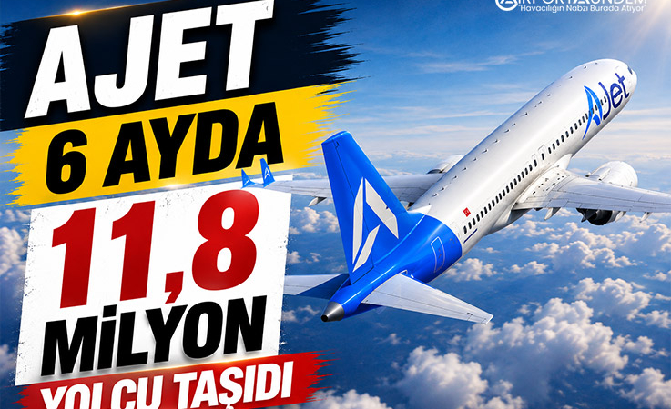 AJet 6 Ayda 11,8 Milyon Yolcu Taşıdı