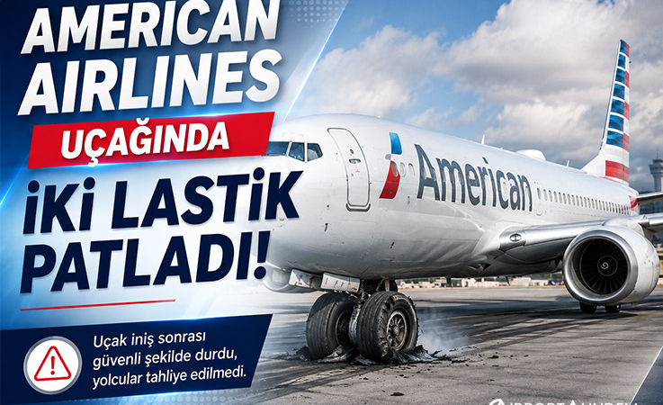 American Airlines Uçağında İki Lastik Patladı