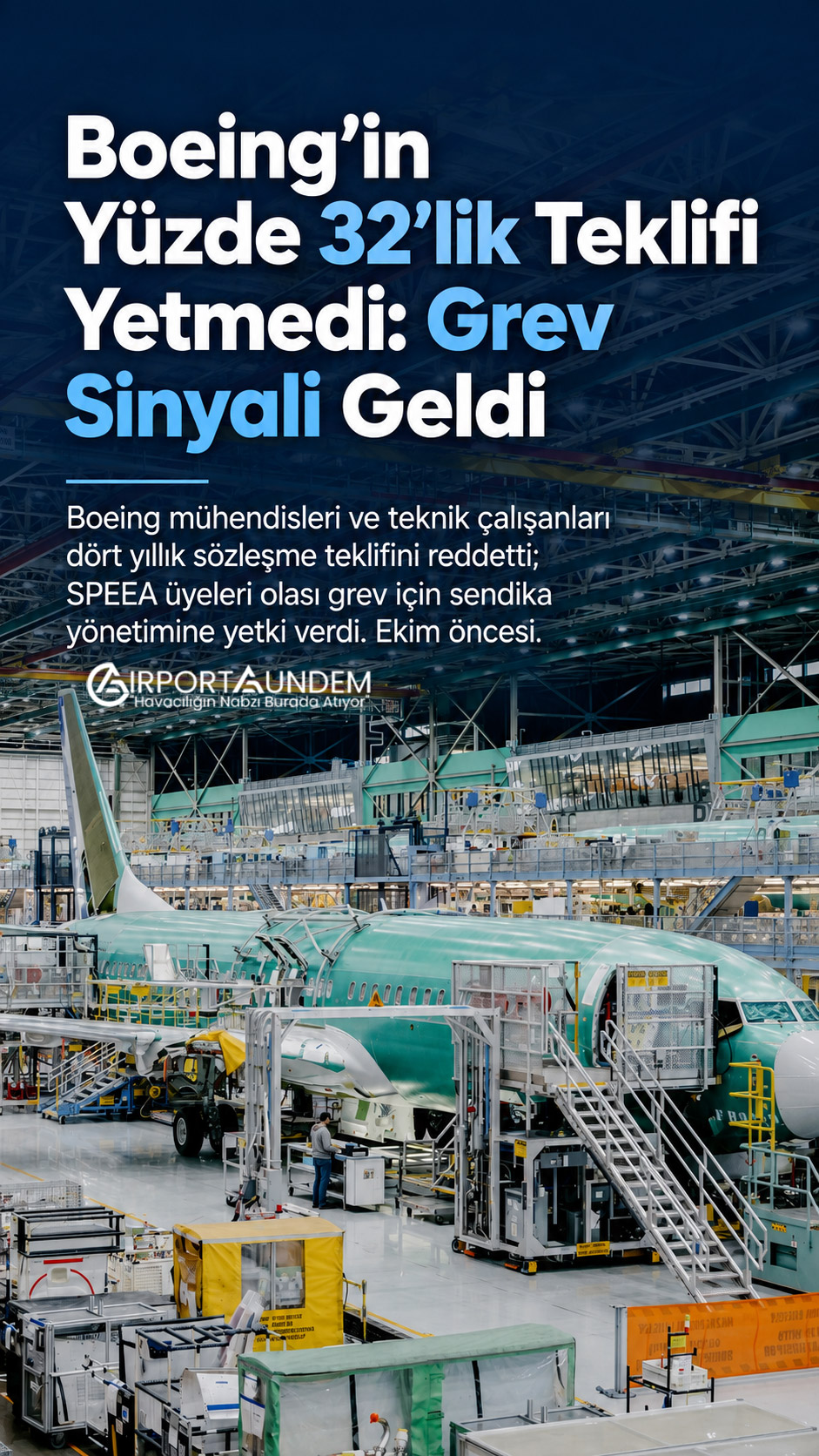 Boeing’in Yüzde 32’lik Teklifi Yetmedi: Grev Sinyali Geldi 1 Boeing Haberleri Boeing Boeing mühendisleri ve teknik çalışanları sözleşme teklifini reddederek olası grev için SPEEA yönetimine yetki verdi