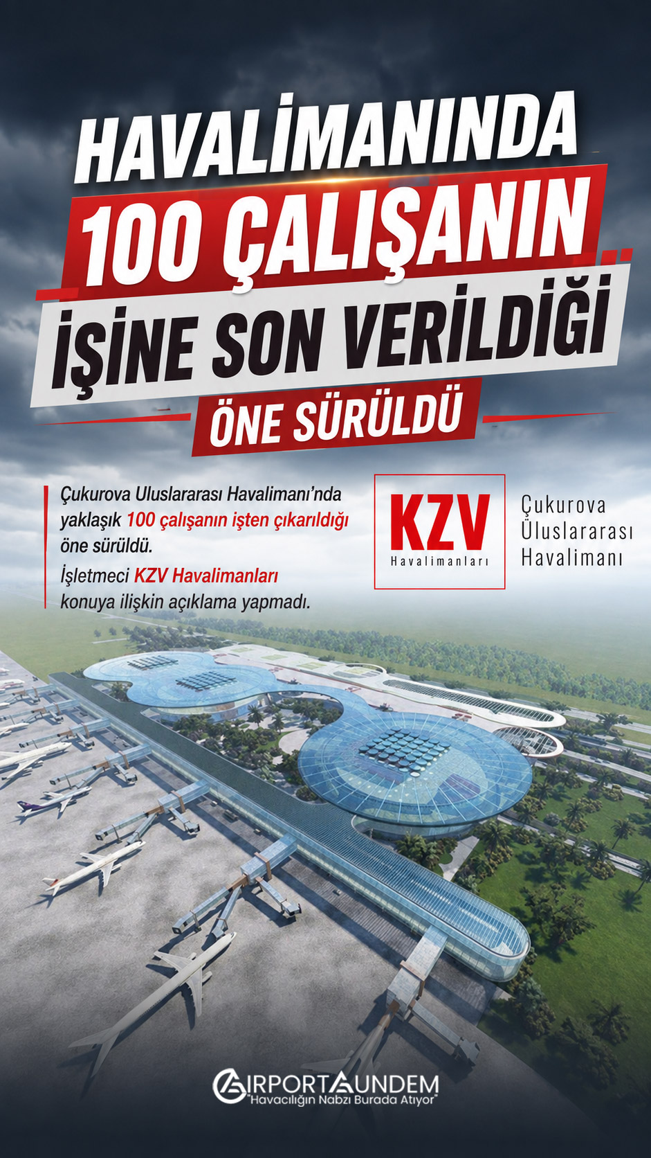 Havalimanında 100 Çalışanın İşine Son Verildiği Öne Sürüldü 1 Havacılık Haberleri Havalimanı Çukurova Uluslararası Havalimanı terminal binası ve havalimanı apronunun genel görünümü
