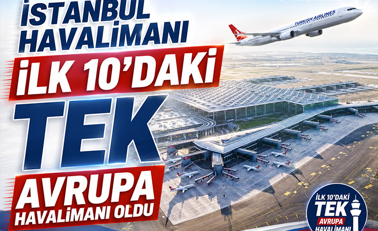 İstanbul Havalimanı İlk 10’daki Tek Avrupa Havalimanı Oldu