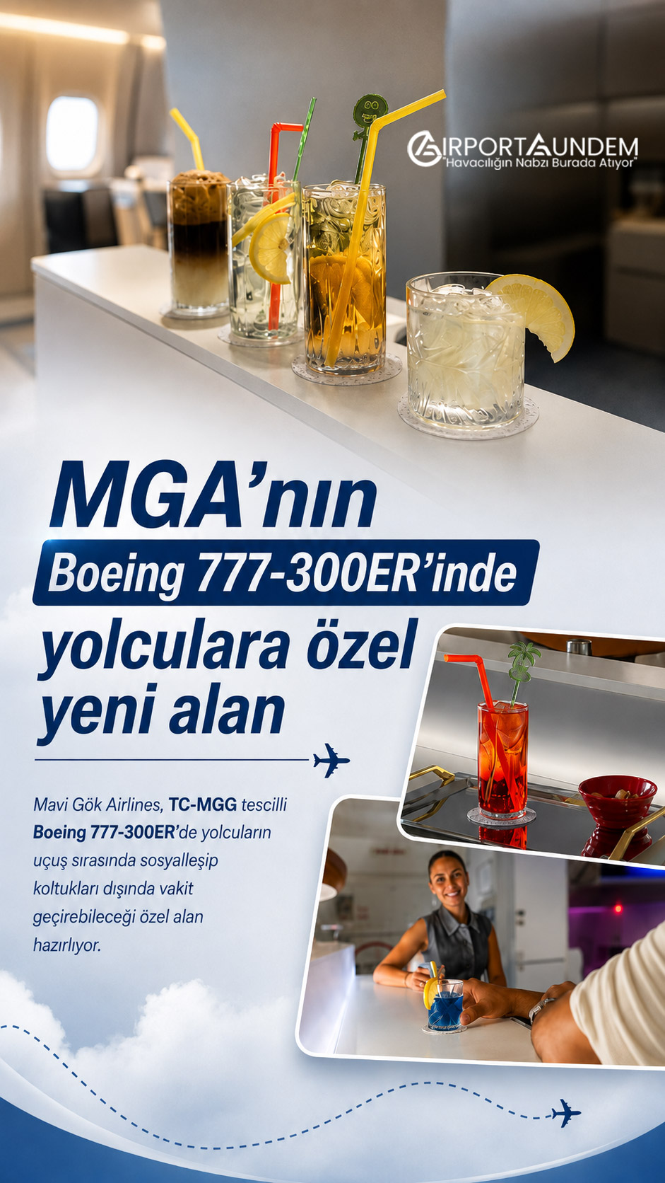 Mavi Gök Airlines TC-MGG tescilli Boeing 777-300ER uçağı