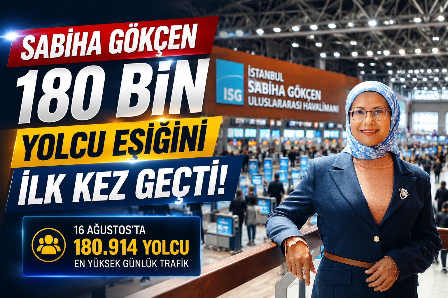 Sabiha Gökçen 180 Bin Yolcu Eşiğini İlk Kez Geçti