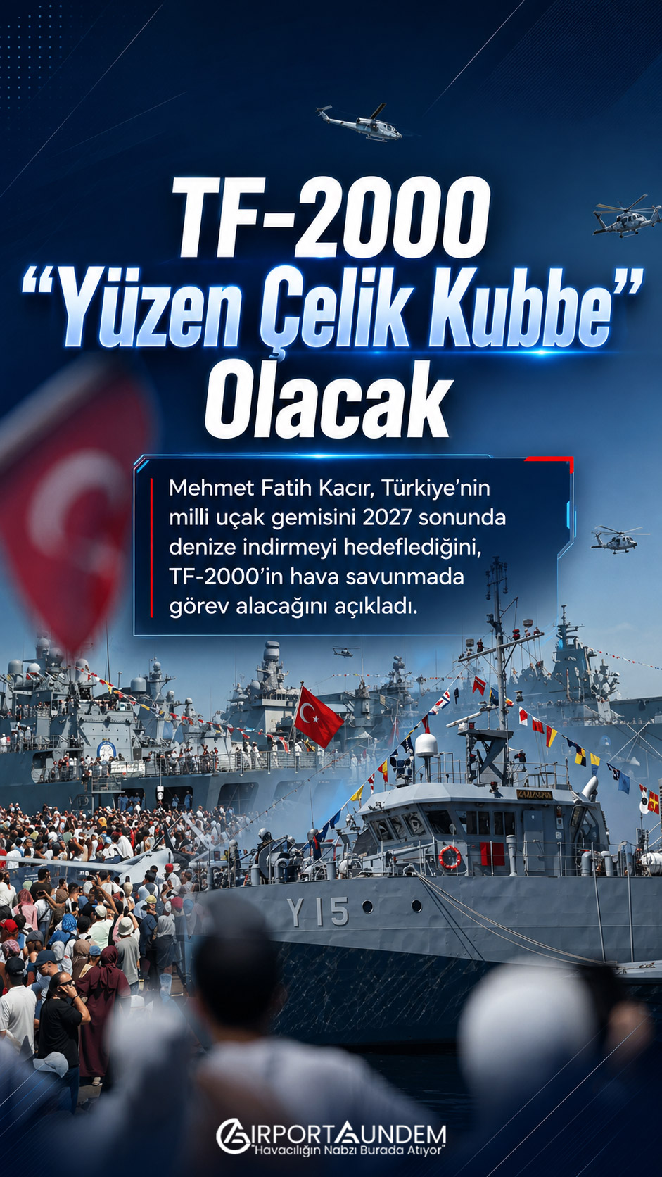 TF-2000 “Yüzen Çelik Kubbe” Olacak 1 Son Dakika Havacılık Haberleri TF-2000 Mehmet Fatih Kacır’ın TEKNOFEST Mavi Vatan’da milli uçak gemisi ve TF-2000 projelerini açıkladığı etkinlik