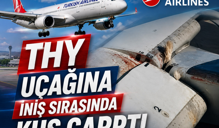 THY Uçağına İniş Sırasında Kuş Çarptı