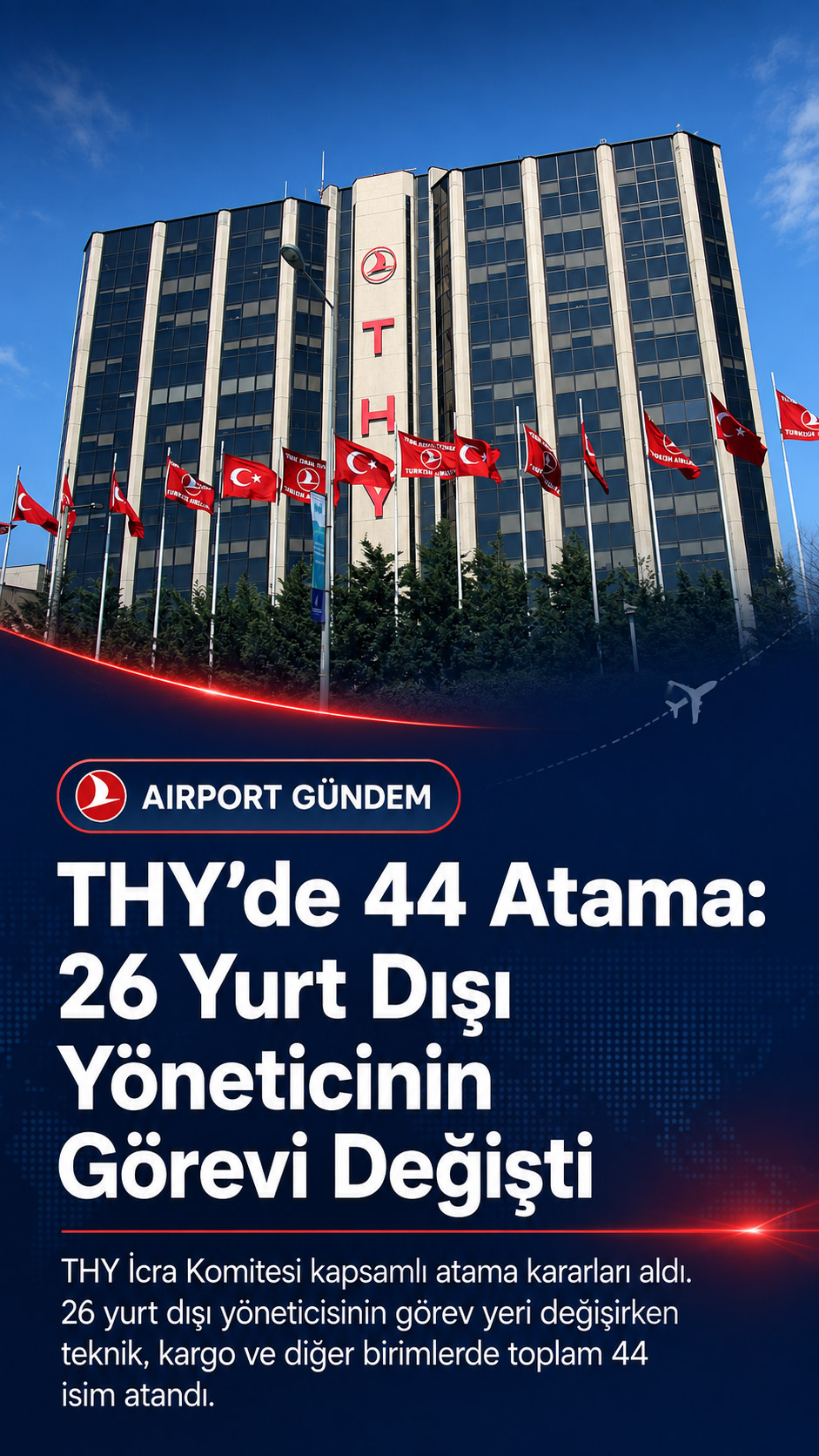 THY’de 44 Atama: 26 Yurt Dışı Yöneticinin Görevi Değişti 1 Havacılık Haberleri THY Türk Hava Yolları yurt dışı teşkilatı ve şirket birimlerinde gerçekleştirilen yeni yönetici atamaları