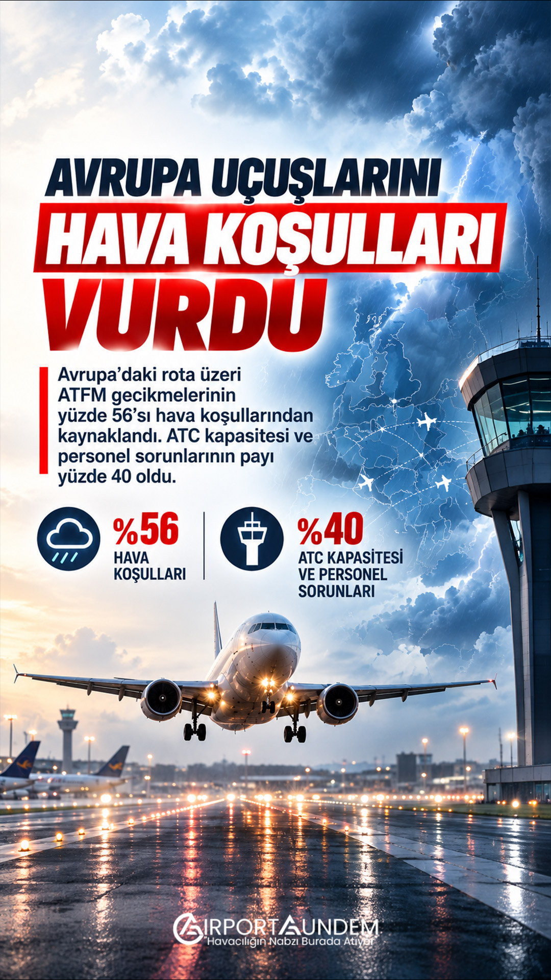 Avrupa Uçuşlarını Hava Koşulları Vurdu 1 Son Dakika Havacılık Haberleri Uçuşlarını Avrupa uçuşlarında hava koşullarından kaynaklanan ATFM gecikmeleri