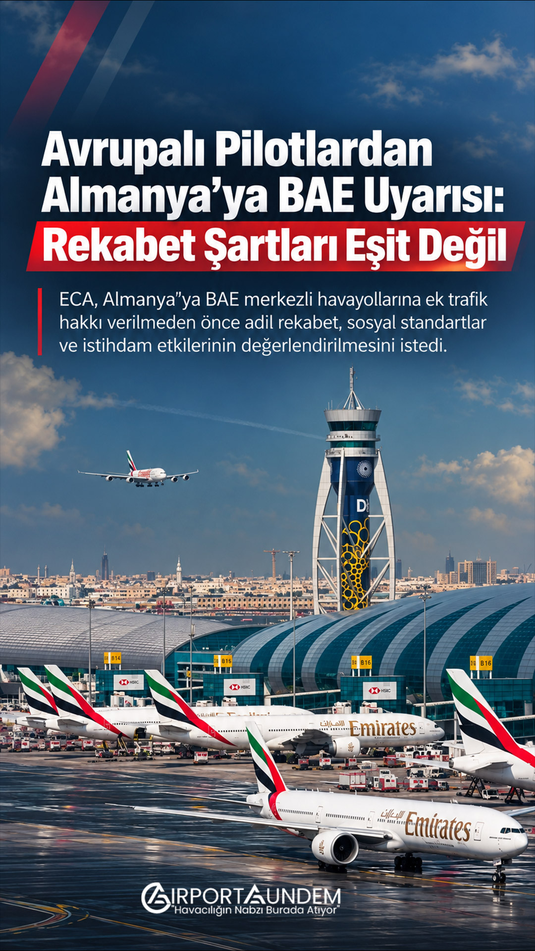 Avrupa Kokpit Birliği ECA’nın Almanya’ya BAE havayolları ve trafik hakları konusunda yaptığı adil rekabet çağrısı