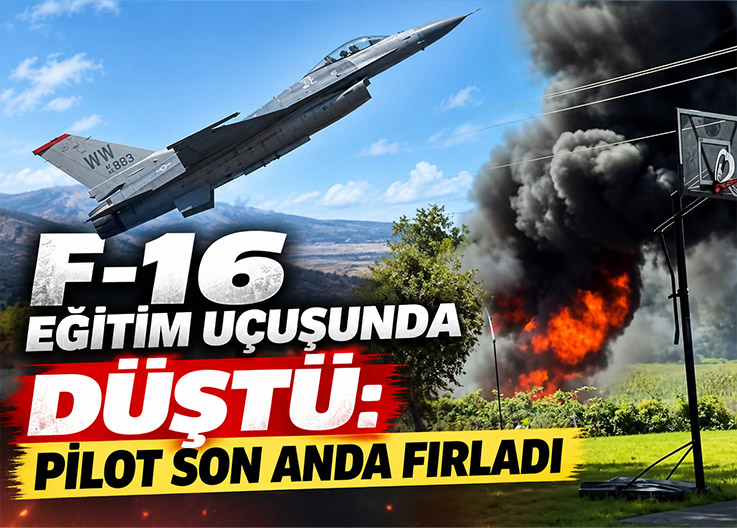 F-16 eğitim uçuşunda düştü: Pilot son anda fırladı