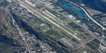 Aerial image of the Sion airport
