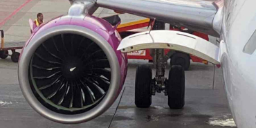 Airbus A330neo uçağının üretim hattındaki görünümü