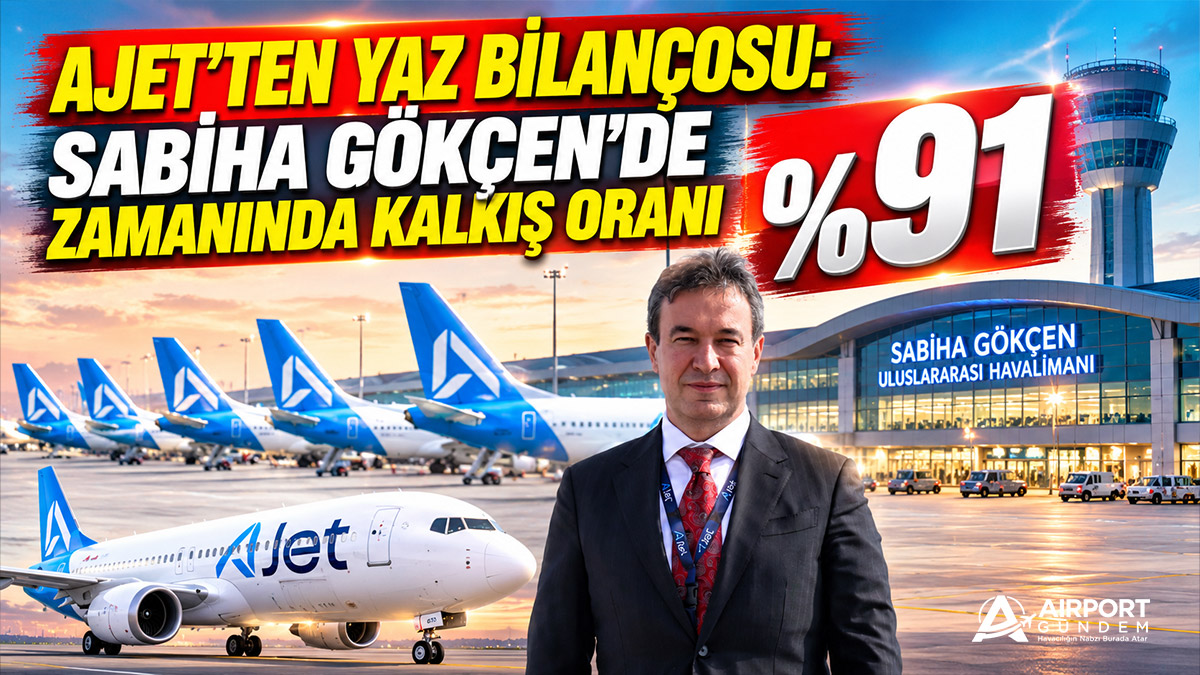 AJet'ten yaz bilançosu: Sabiha Gökçen'de zamanında kalkış oranı %91
