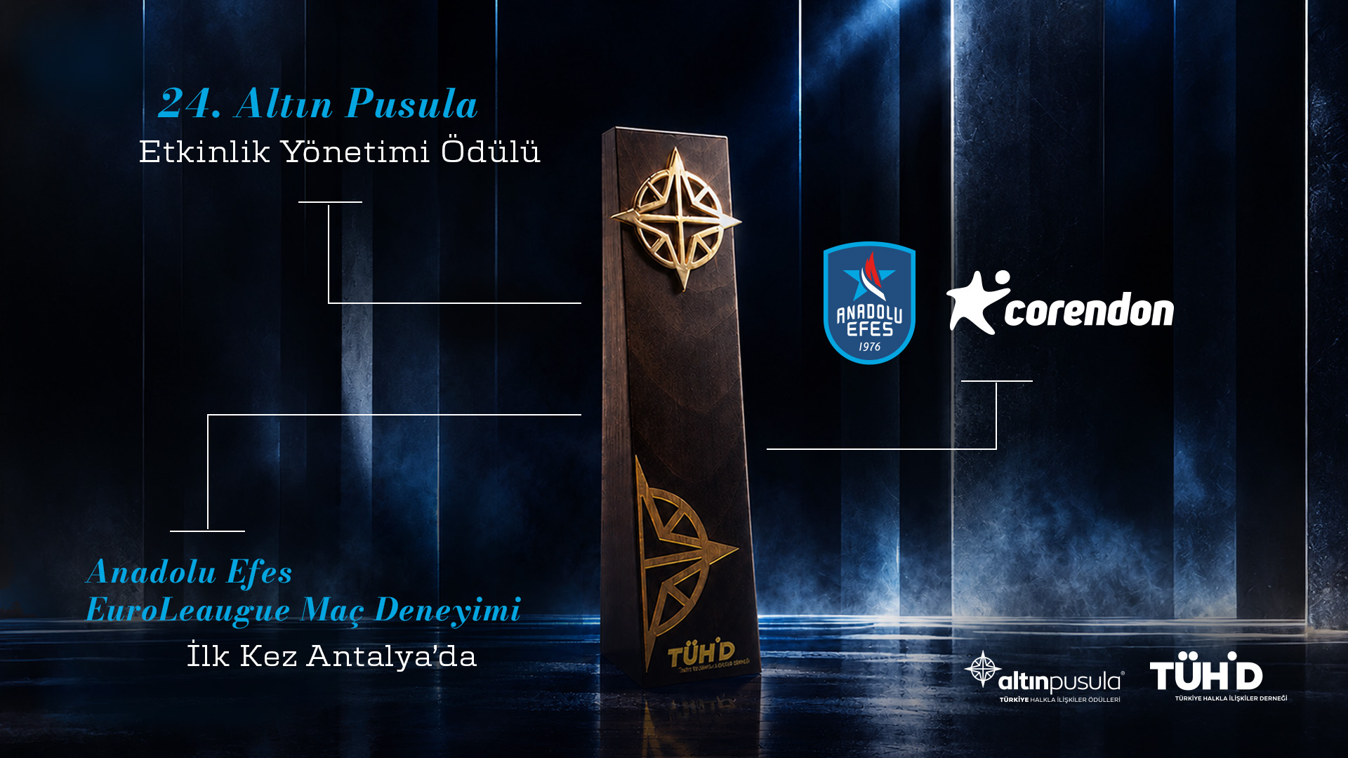 Corendon ve Anadolu Efes'ten Büyük Başarı! Altın Pusula Geldi 1 Corendon Hava Yolları Haberleri Corendon Corendon ve Anadolu Efes iş birliğiyle Antalya'da düzenlenen EuroLeague maç deneyimi projesinin Altın Pusula Ödülü başarısı.