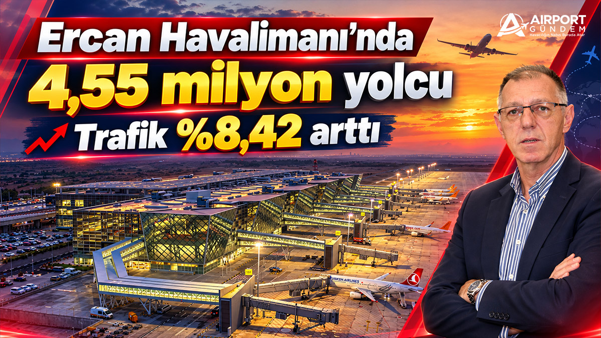 Ercan Havalimanı'nda 4,55 milyon yolcu: Trafik %8,42 arttı