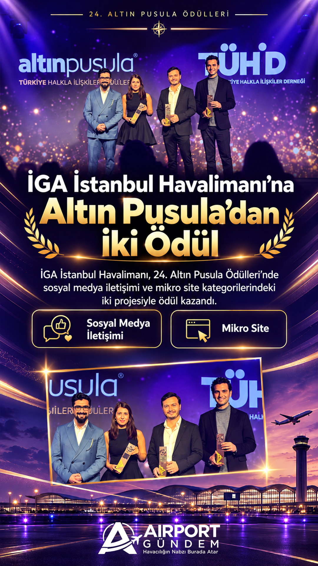 İGA İstanbul Havalimanı’na Altın Pusula’dan iki ödül