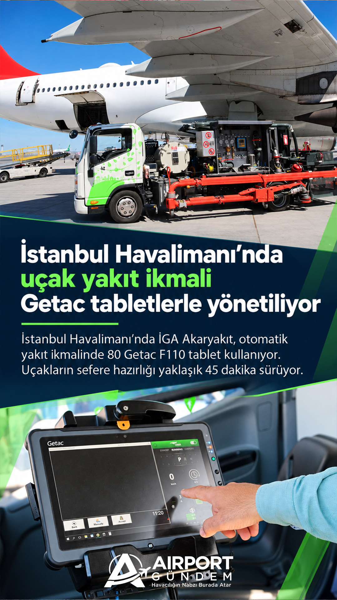 İstanbul Havalimanı’nda uçak yakıt ikmali Getac tabletlerle yönetiliyor