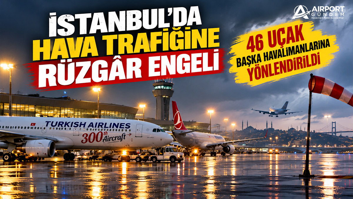 İstanbul'da hava trafiğine rüzgâr engeli: 46 uçak başka havalimanlarına yönlendirildi