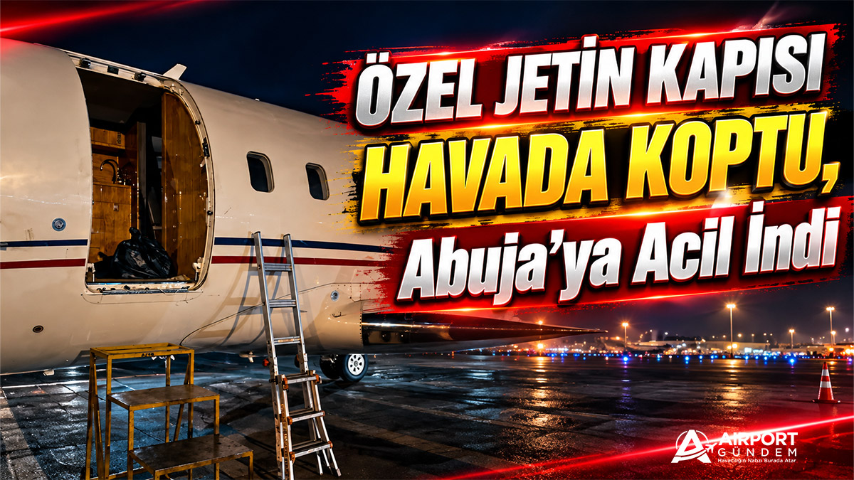 Özel Jetin Kapısı Havada Koptu, Abuja’ya Acil İndi