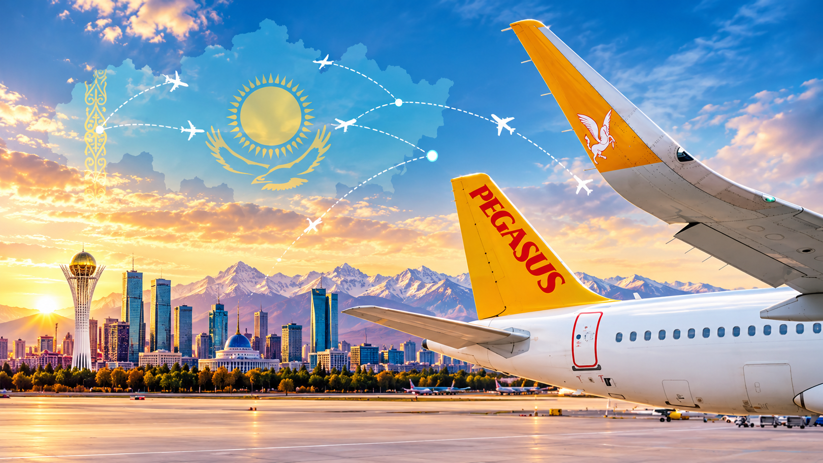 Pegasus Üzerinde Astana Günbatımı