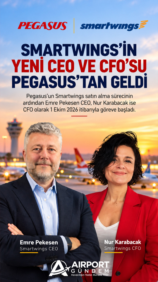 Smartwings’in yeni CEO ve CFO’su Pegasus’tan geldi