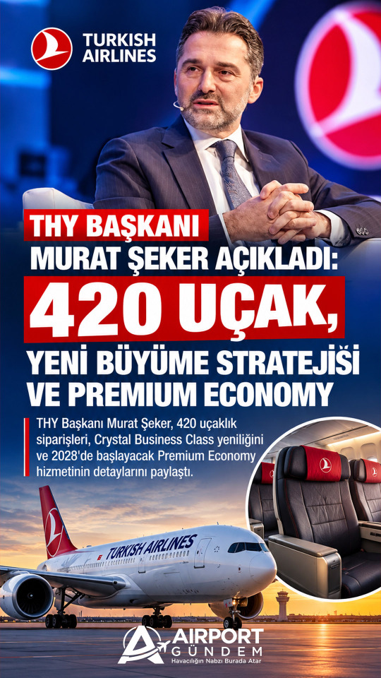 THY Başkanı Murat Şeker açıkladı: 420 uçak, yeni büyüme stratejisi ve Premium Economy