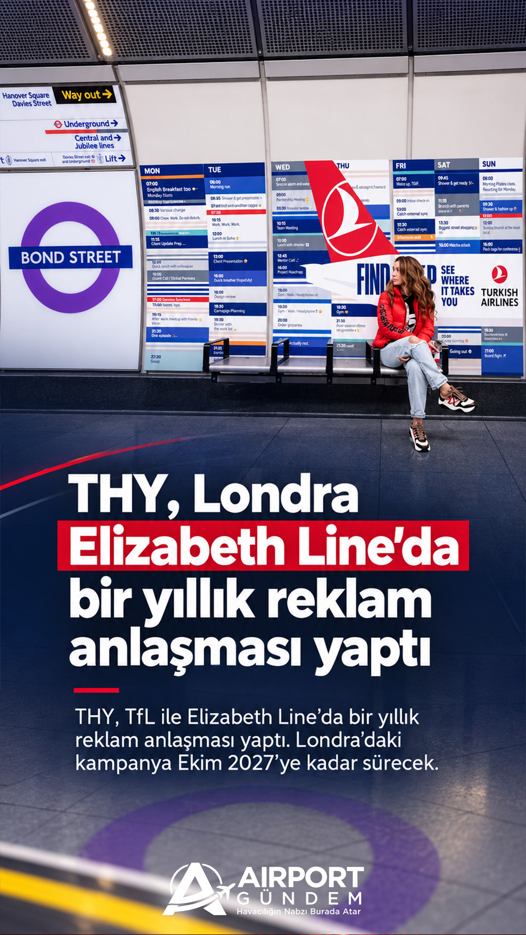 THY, Londra Elizabeth Line’da bir yıllık reklam anlaşması yaptı