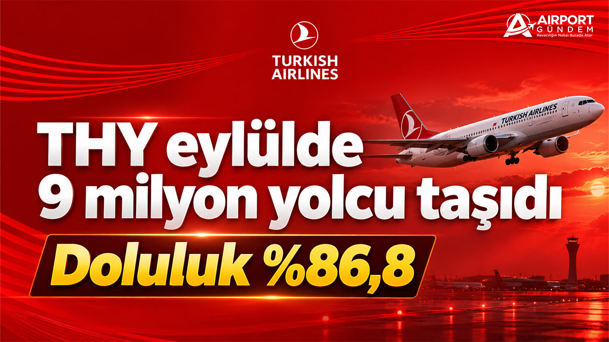 THY eylülde 9 milyon yolcu taşıdı: Doluluk %86,8