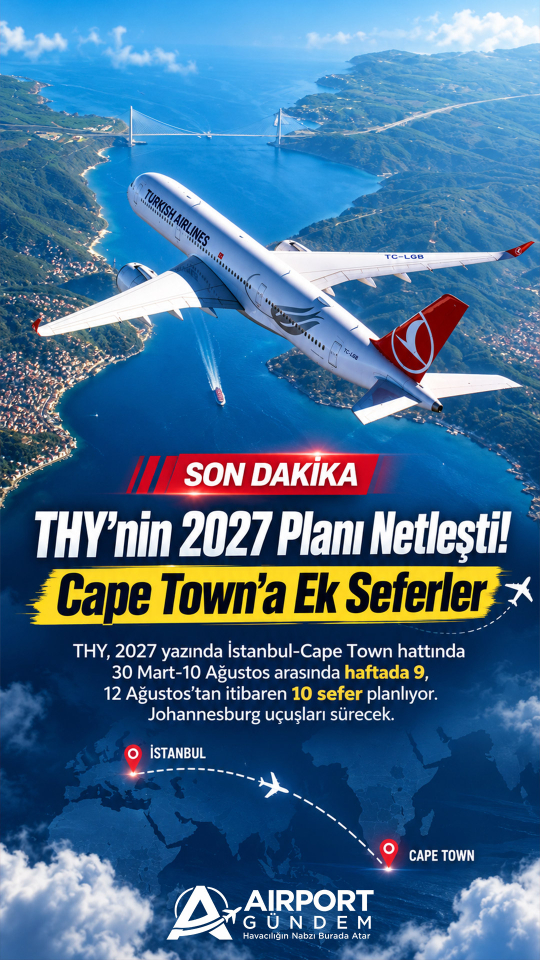 THY’nin 2027 Planı Netleşti! Cape Town’a Ek Seferler