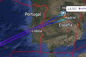 Atlantik üzerinde Madrid’e geri dönen LATAM Boeing 787 uçuş rotası