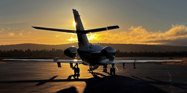 Roket emisyonlarını ölçmek için kullanılan Dassault Falcon 20E araştırma jeti