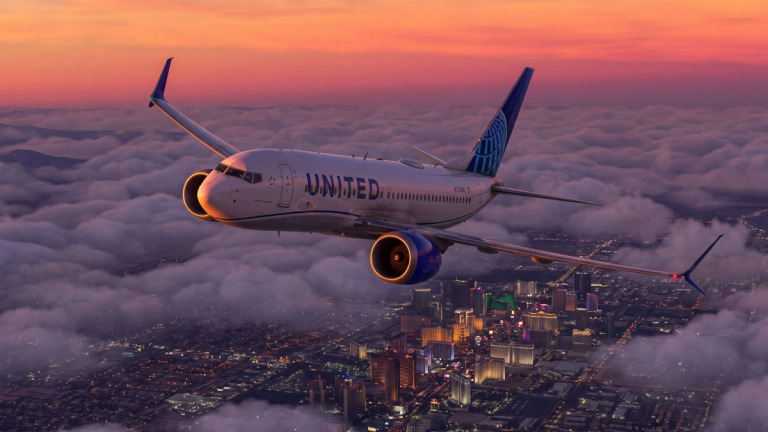 United Uçağı, Kaçırma Mesajı Nedeniyle Las Vegas’a Döndü 5 Airbus Haberleri Dron united-airlines-max-8-leaving-las-vegas